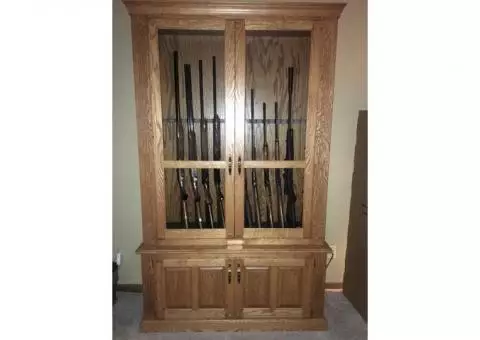 Oak gun cabinet